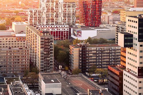 Rotterdam Centrum uit de hoogte bekeken