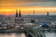 Blick über Köln bei Sonnenuntergang von Michael Valjak Miniaturansicht