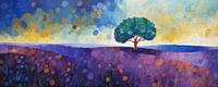 Arbre solitaire en lavande