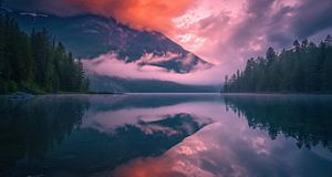 Abendsee, Himmelsspiegelung, stille Schönheit