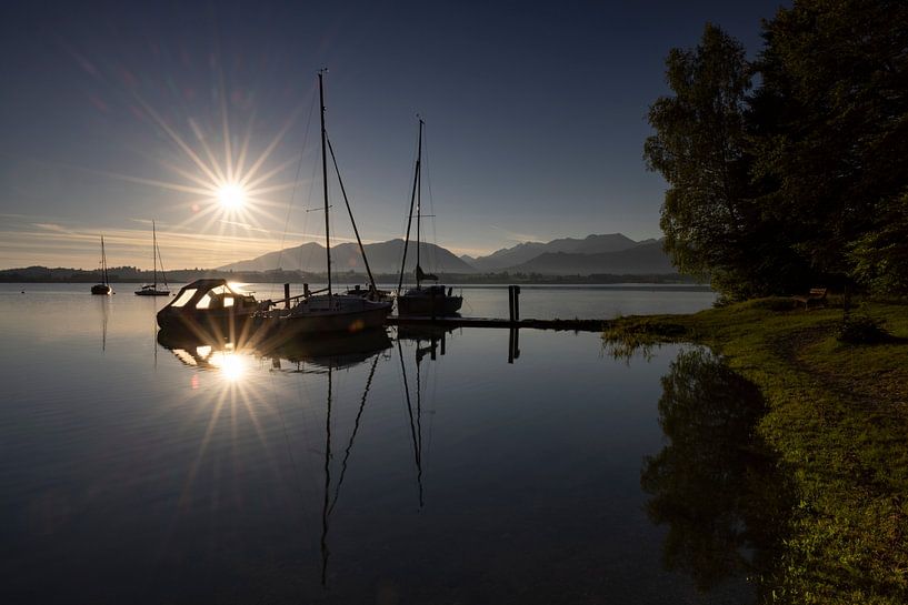 Sunrise at lake Forggensee by Andreas Müller