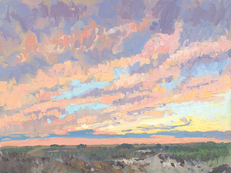 Texel landscape with clouds by Yuri Sung on canvas, poster