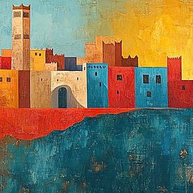 Crimson Dawn by Abstract Painting