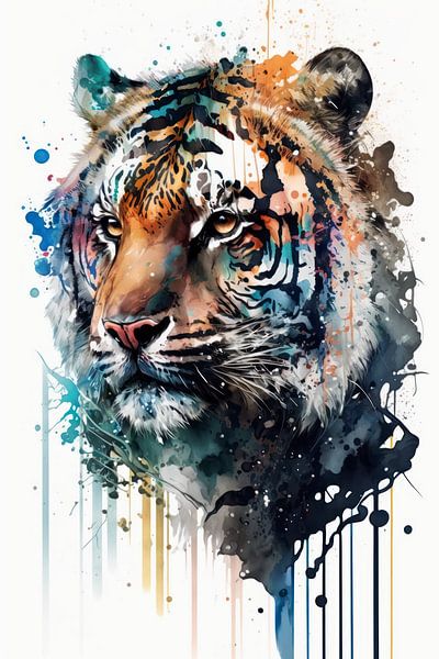 Tiger - Watercolour by New Future Art Gallery