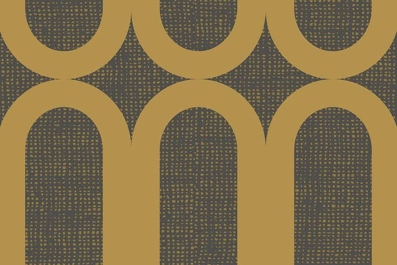 Gold Arc Abstraction Scandinavia Modern by Mad Dog Art