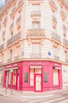 Boulanger Roze Bakker in Parijs van Patrycja Polechonska