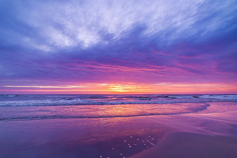 Farbenfroher Sonnenuntergang, Noordwijk von Yanuschka | Fotografie Noordwijk