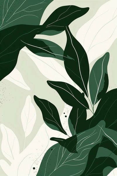 Harmonies botaniques en vert par Poster Art Shop