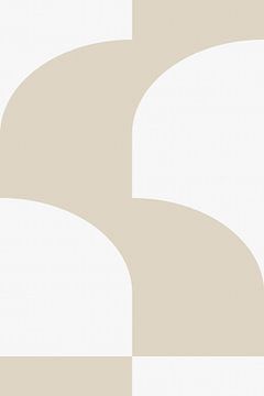 Moderne abstracte minimalistische geometrische vormen in beige en wit 1 van Dina Dankers