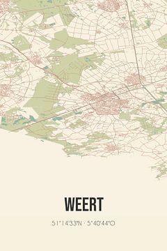 Vintage map of Weert (Limburg) by Rezona