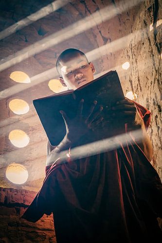 Young monk in the temples of Bagan