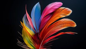 Bloem van veren kleurrijk panorama van TheXclusive Art