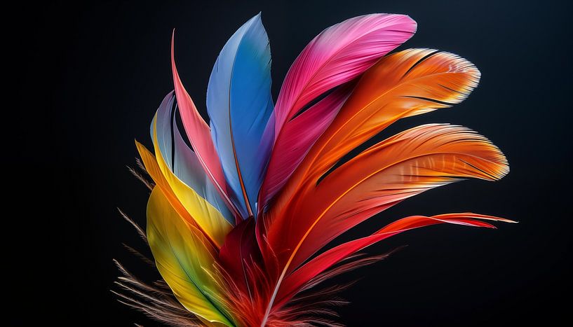 Blume der Federn buntes Panorama von TheXclusive Art