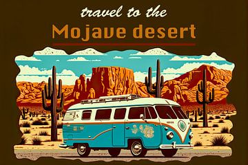 Reizen door de Mojave woestijn poster van Vlindertuin Art