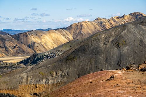 De kleurrijke ryolietbergen van Landmannalaugar