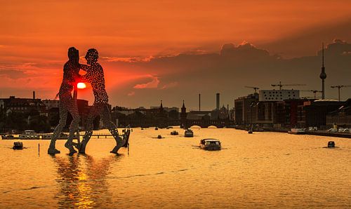 Berlijn Skyline Zonsondergang
