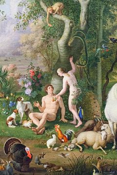 Adam en Eva in de Hof van Eden (oogst), Johann Wenzel Peter