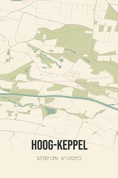 Vintage landkaart van Hoog-Keppel (Gelderland) van Rezona