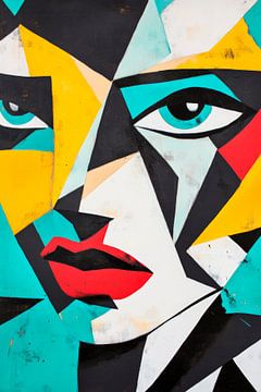Abstract portret in een moderne stijl van Poster Art Shop