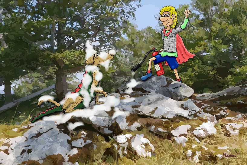 Siegfrieds Sieg über Bestie Waldi von HEUBEERE Cartoons