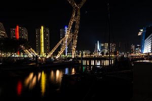 Erasmusbrücke Rotterdam vom Hafen aus gesehen.
