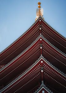 Rood gekleurde Senso-ji Tempel in Japan II