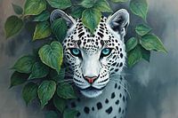Schilderij van witte luipaard - Wilde dieren #115