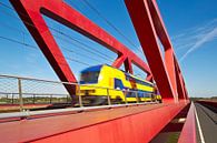 Trein op de  Hanzeboog spoorbrug te Zwolle van Anton de Zeeuw thumbnail