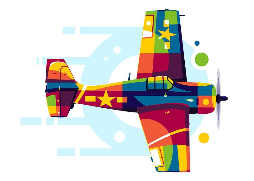 F4F Wildcat in Pop Art van Lintang Wicaksono
