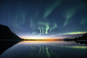 Nordlicht über den Lofoten, Norwegen