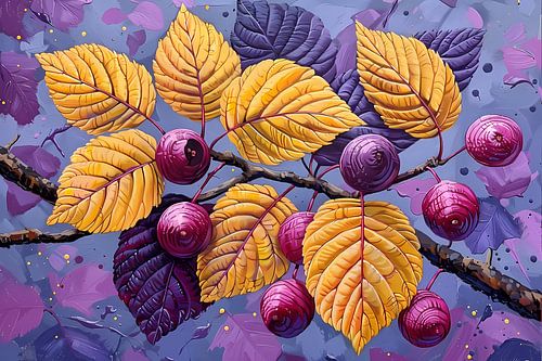 Stilleven met Bessen en Tak van Van Gogh