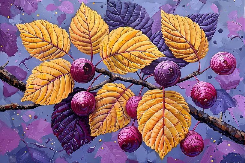 Stilleven met Bessen en Tak van Van Gogh van Art & Soul Creations