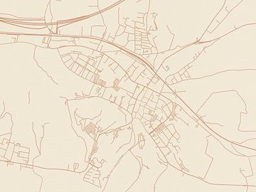 Kaart van Valkenburg in Terracotta van Map Art Studio