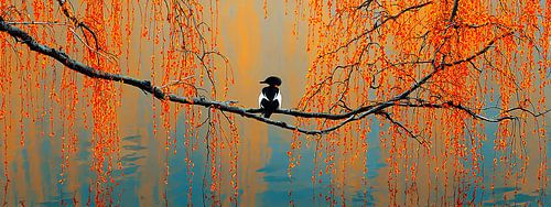 Between the Summer Curtains – the little sentinel above the still water