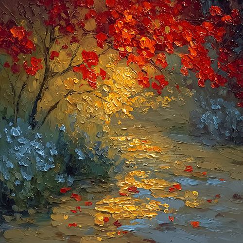 Lente licht tussen de bladeren