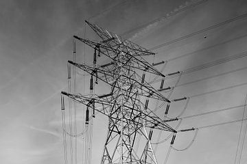 Industrial Electricity Mast Wall Decoration - Black and White