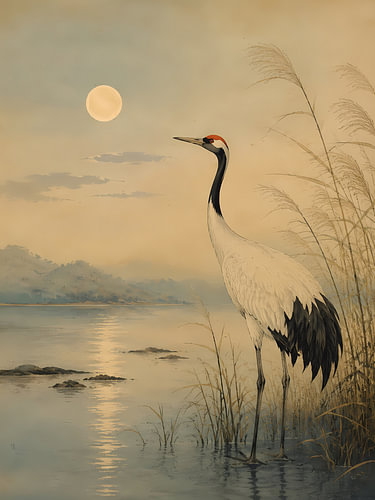 Reiher im Mondlicht