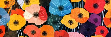 Abstrait Coquelicots sombres sur Whale & Sons