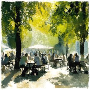 Sonniger Nachmittag im Biergarten