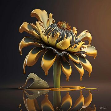 Blumen mit Wasser von Gelissen Artworks