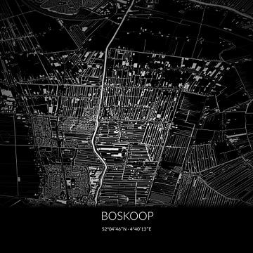 Zwart-witte landkaart van Boskoop, Zuid-Holland. van Rezona
