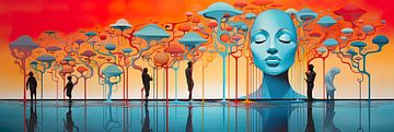 Talking Heads - Once in a Lifetime Schilderij van Surreal Media
