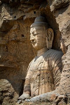 De boeddha's van de Yungang-grotten in China van Roland Brack