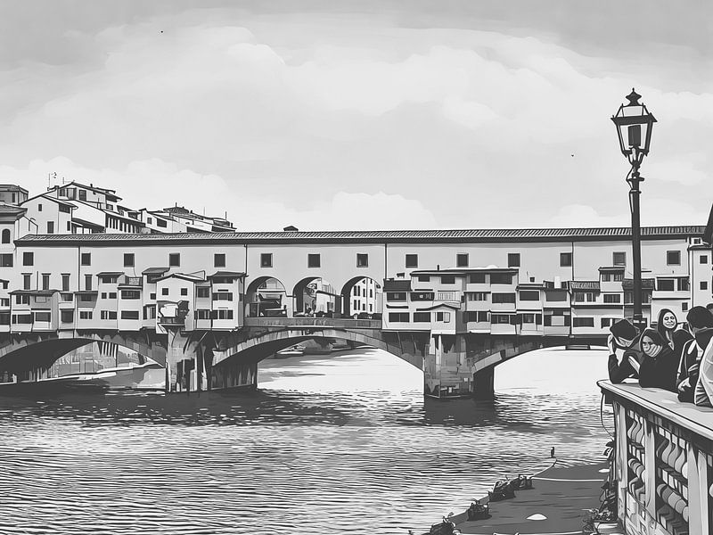 Ponte Vecchio over de Arno van Sergio Pazzano