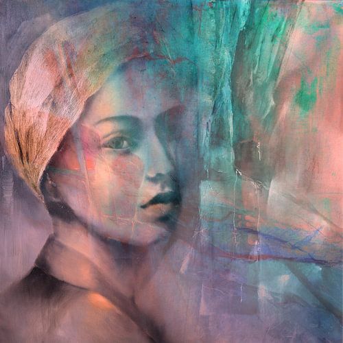 Het meisje met de gouden sjaal - Structuren in het groen