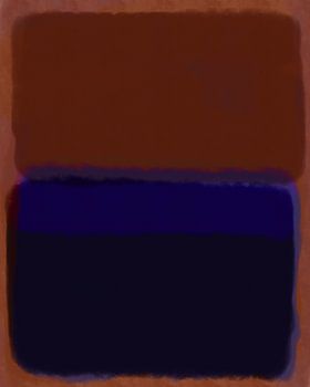 Art abstrait moderne en terra et bleu cobalt.