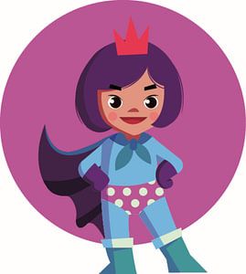 Supermaid als Heldin in Blau und Violett