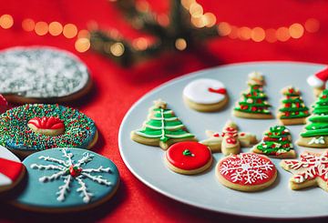 Christmas Decoration Cookies on a Plate Illustration by Animaflora PicsStock
