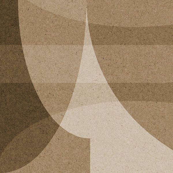Retro paper collage in brown and beige I. by Dina Dankers