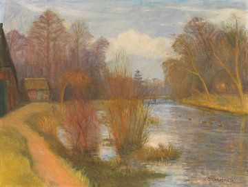 Frühlingsanfang an der Schleuse, Otto Modersohn